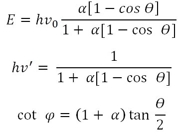 Compton scattering - equations Compton scattering - equations